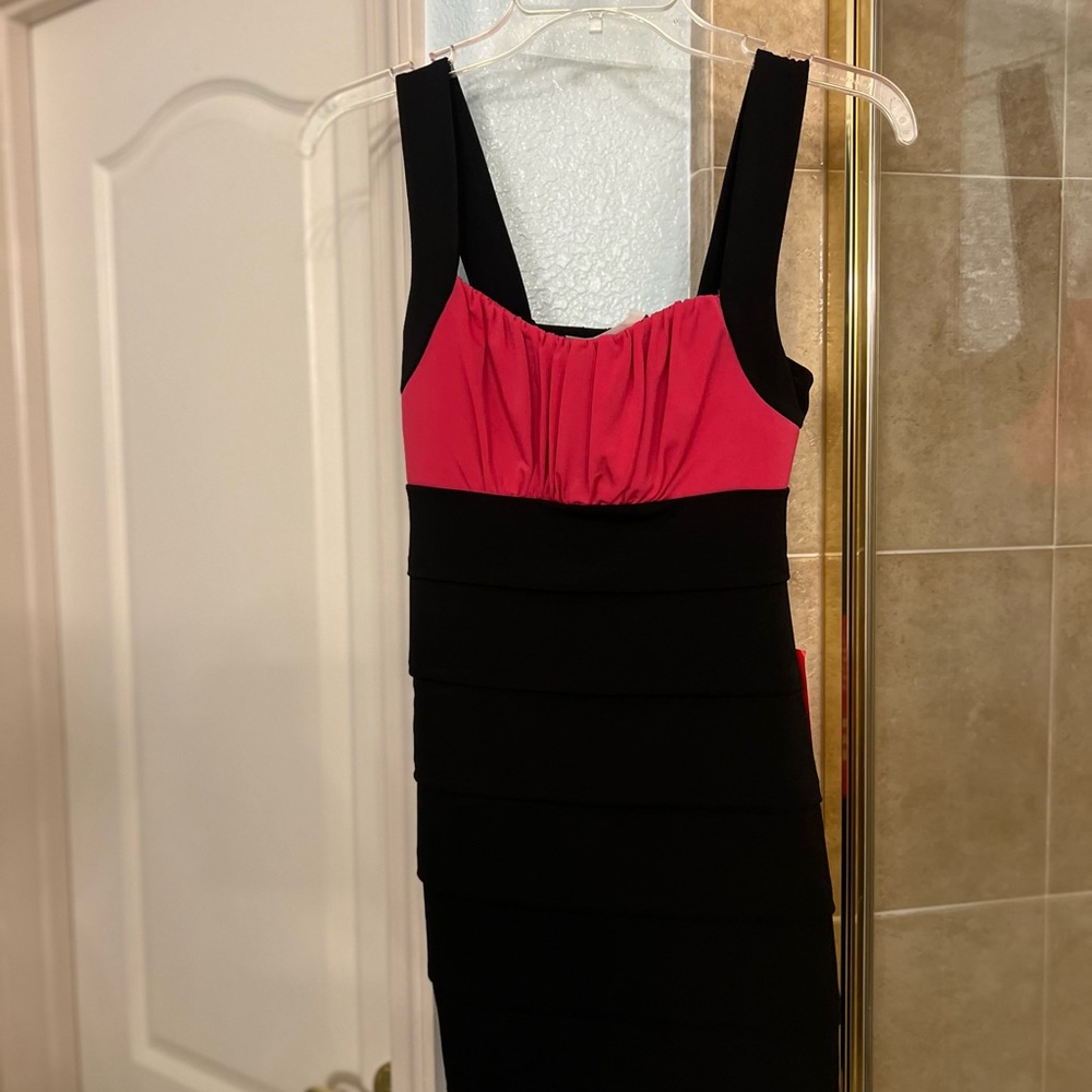 Sweet Storm Strapless Black and Pink Dress